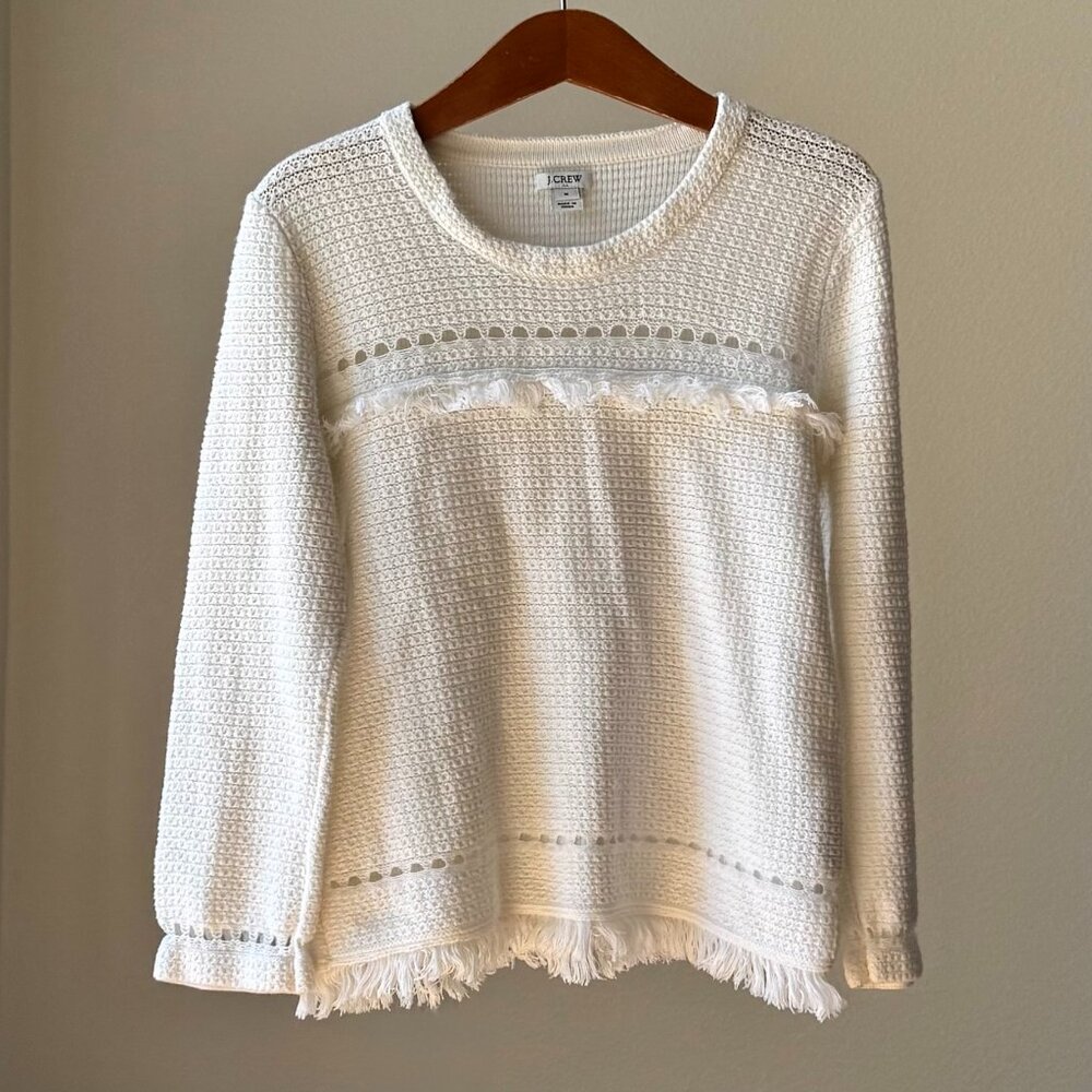 J.Crew Open Knit Medium Sweater – Lightweight Dainty Layering Piece – Classic